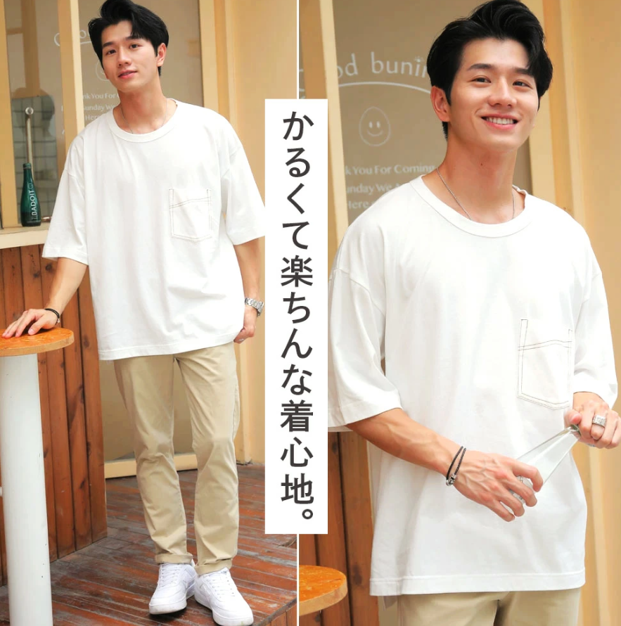 大きいサイズまでサイズ展開 ペアルック ビッグTシャツ ルームウェア ワンマイルウェア メンズ (M~5XL)