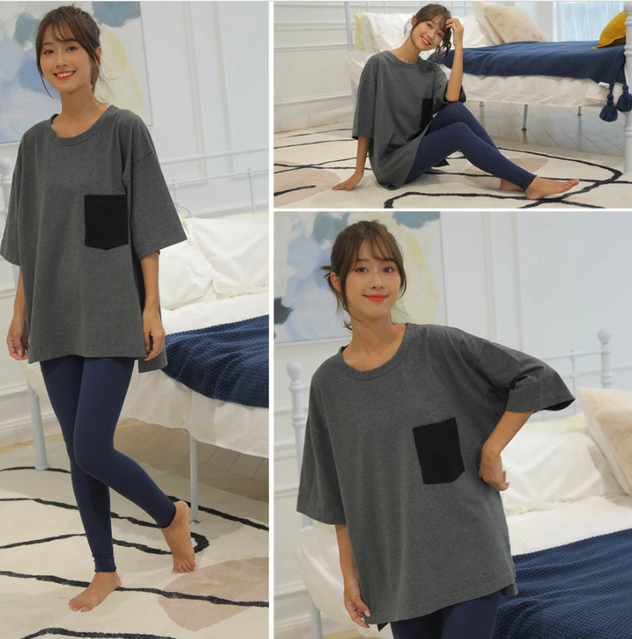 大きいサイズまでサイズ展開 ペアルック ビッグTシャツ ルームウェア ワンマイルウェア レデイース (M~5XL)