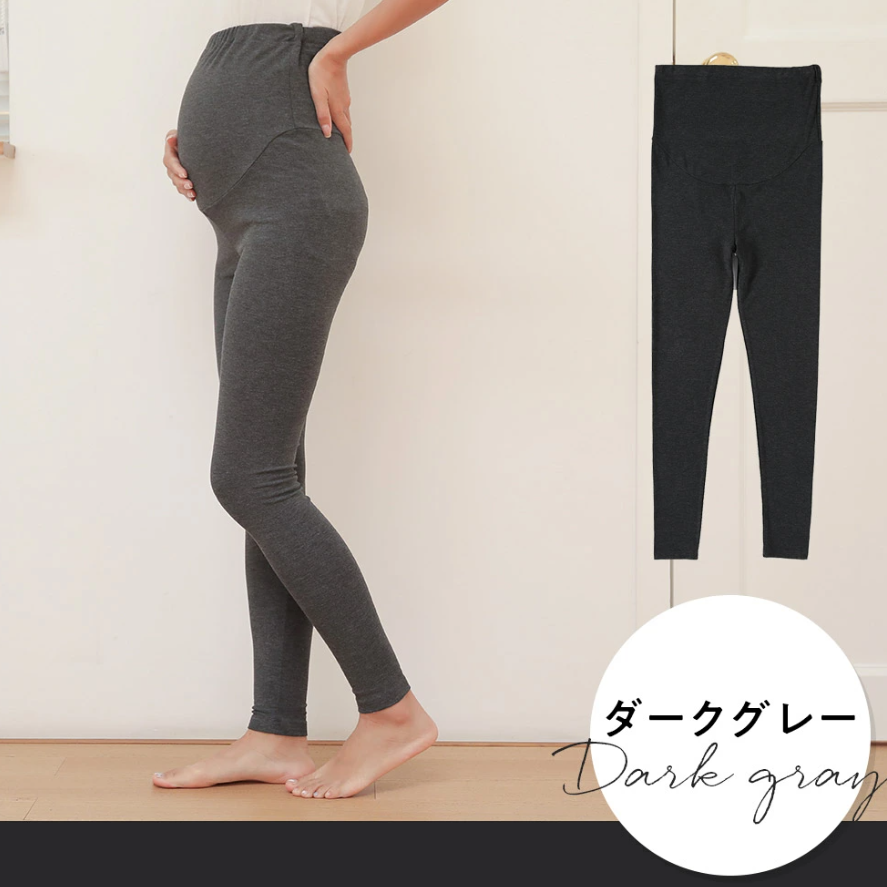 妊婦さんのための締め付けなしマタニティレギンス 産後でも履けるウエストゴム調節仕様【肌触りが良いレーヨン素材 オールシーズン】