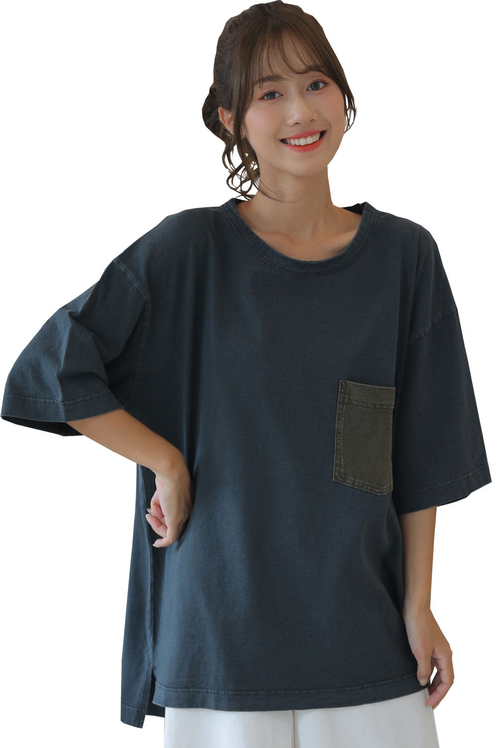 大きいサイズまでサイズ展開 ペアルック ビッグTシャツ ルームウェア ワンマイルウェア レデイース (M~5XL)