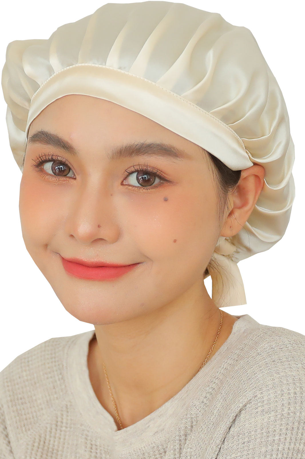 産後のママの味方、抜け毛防止シルクナイトキャップ