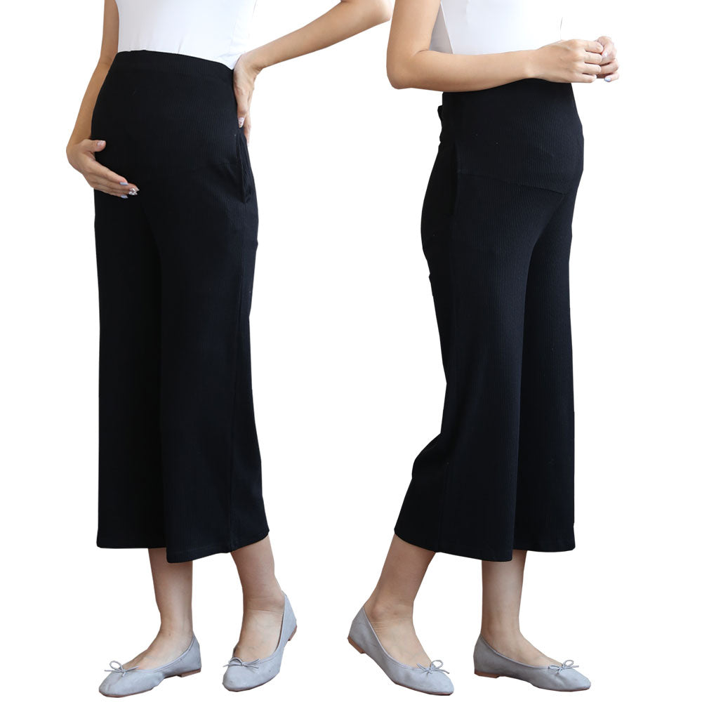妊婦さんのためのマタニティワイドパンツ(厚手生地 春・秋向け)