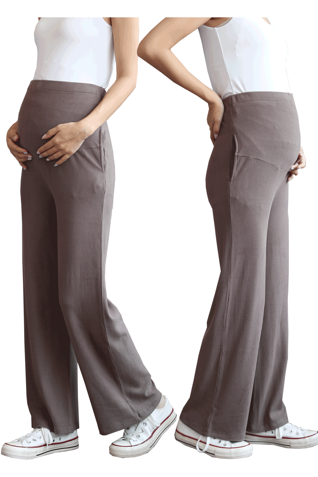 妊婦さんのためのマタニティワイドパンツ(厚手生地 春・秋・冬向け)
