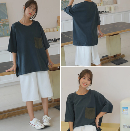 大きいサイズまでサイズ展開 ペアルック ビッグTシャツ ルームウェア ワンマイルウェア レデイース (M～5XL）