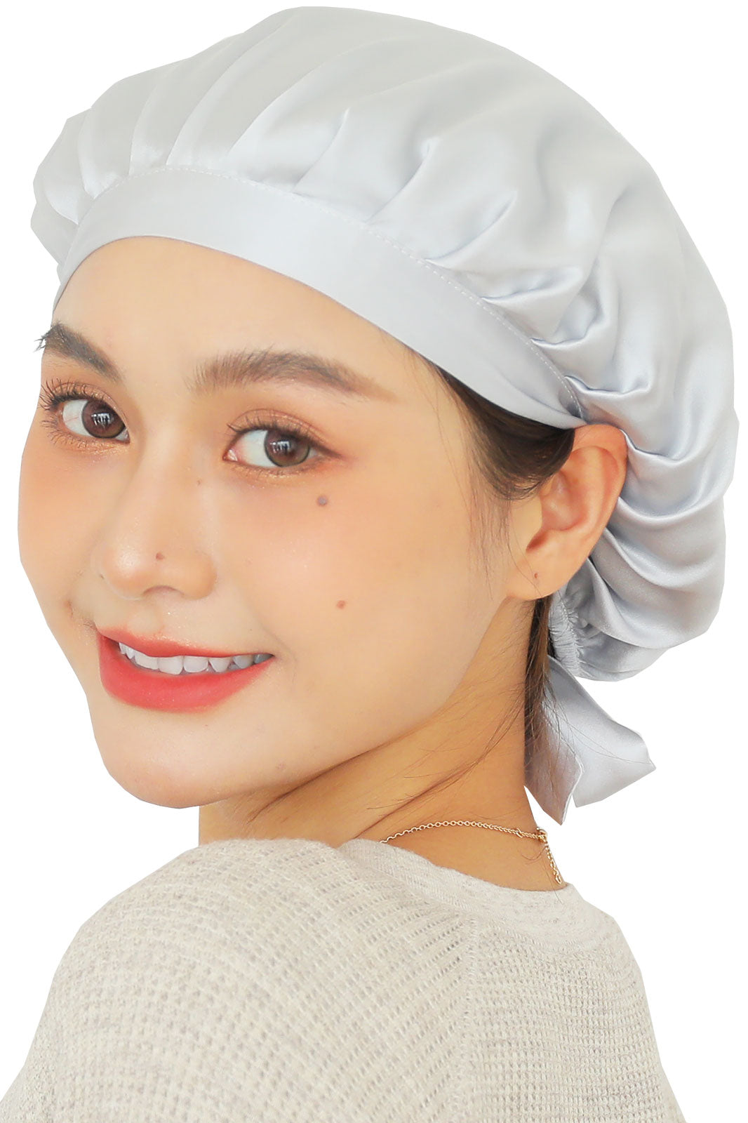 産後のママの味方、抜け毛防止シルクナイトキャップ