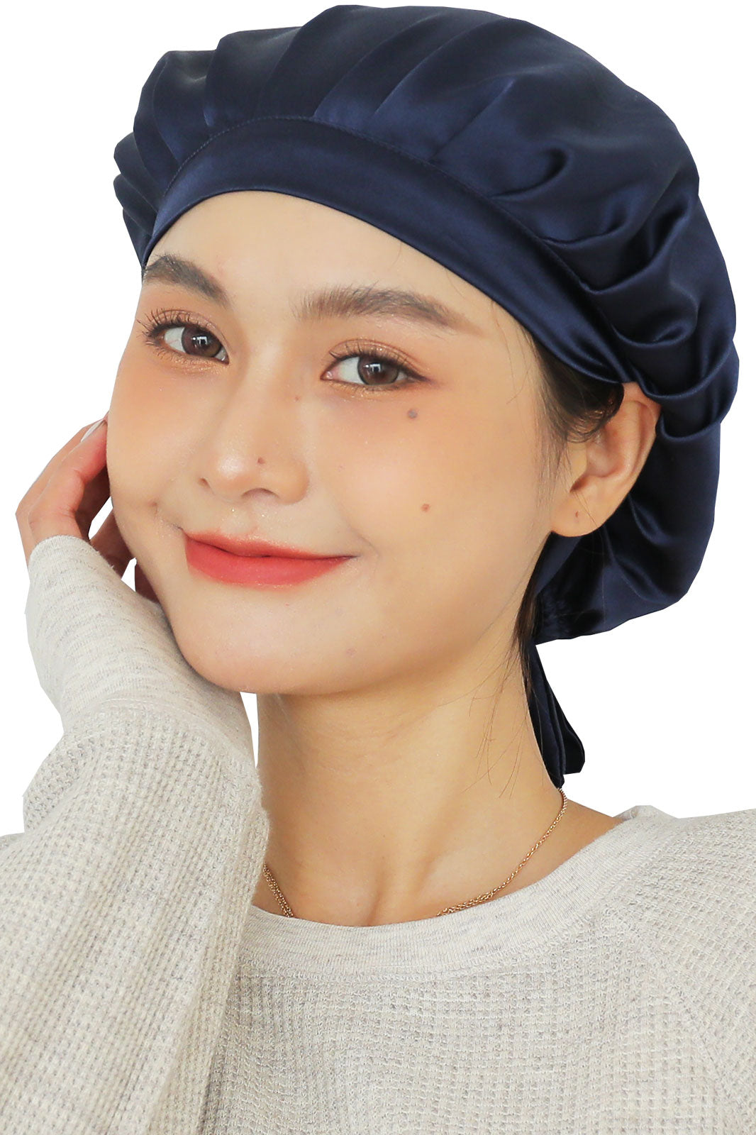 産後のママの味方、抜け毛防止シルクナイトキャップ