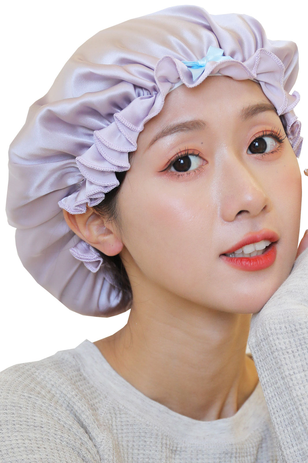 産後のママの味方、抜け毛防止シルクナイトキャップ（ロングヘア・ショートヘア・ミディアムヘア対応の2サイズ）