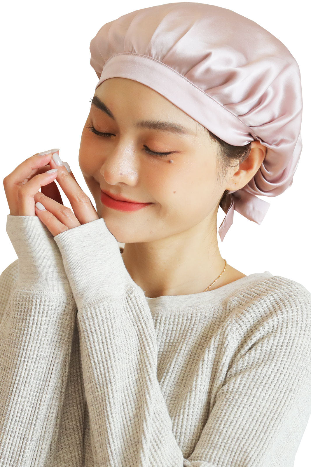 産後のママの味方、抜け毛防止シルクナイトキャップ