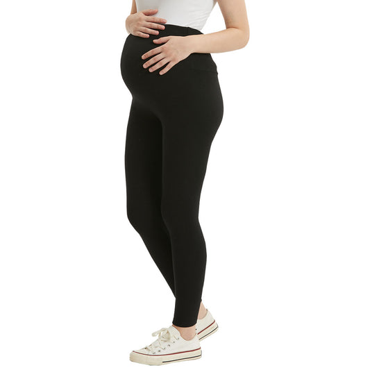 Maternity Leggings Over The Belly Womens Black High Waisted Workout Pregnancy Pants