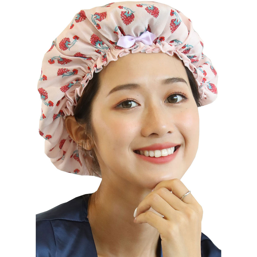 産後のママの味方、抜け毛防止シルクナイトキャップ（ロングヘア・ショートヘア・ミディアムヘア対応の2サイズ）