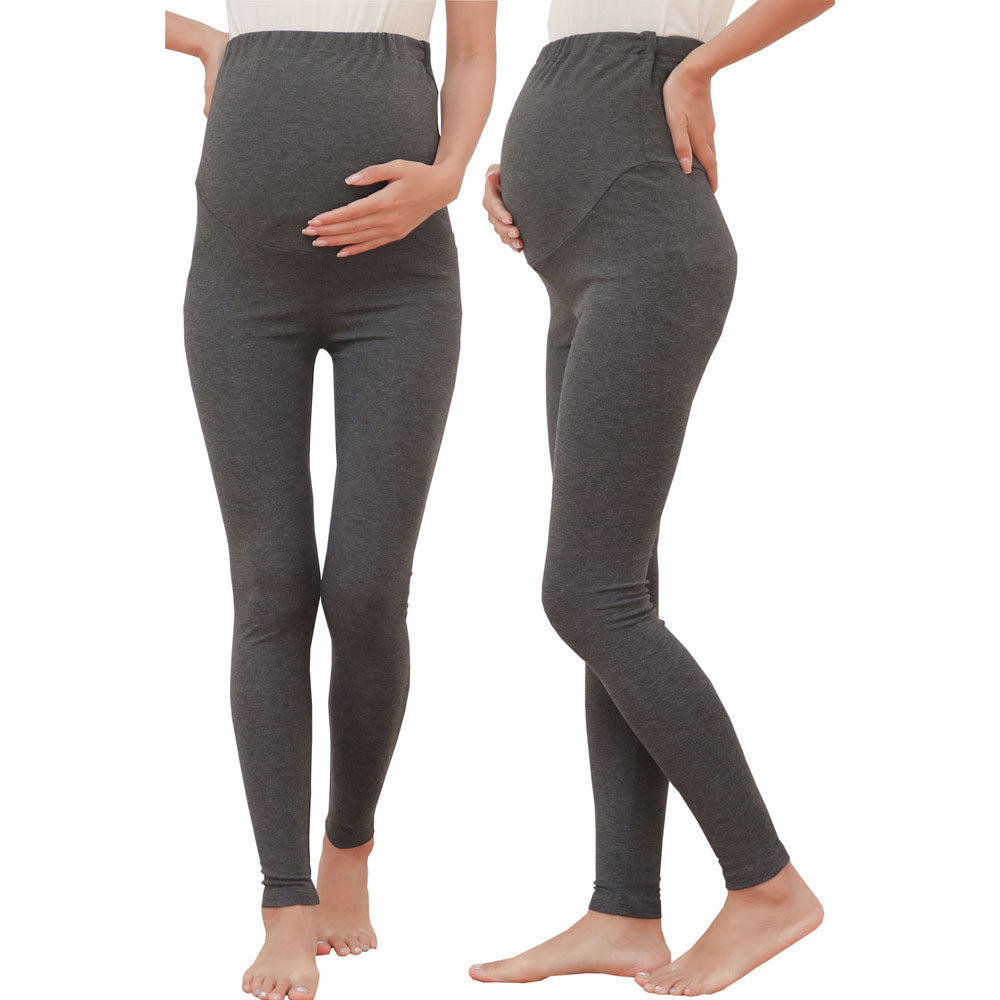 妊婦さんのための締め付けなしマタニティレギンス 産後でも履けるウエストゴム調節仕様【肌触りが良いレーヨン素材 オールシーズン】