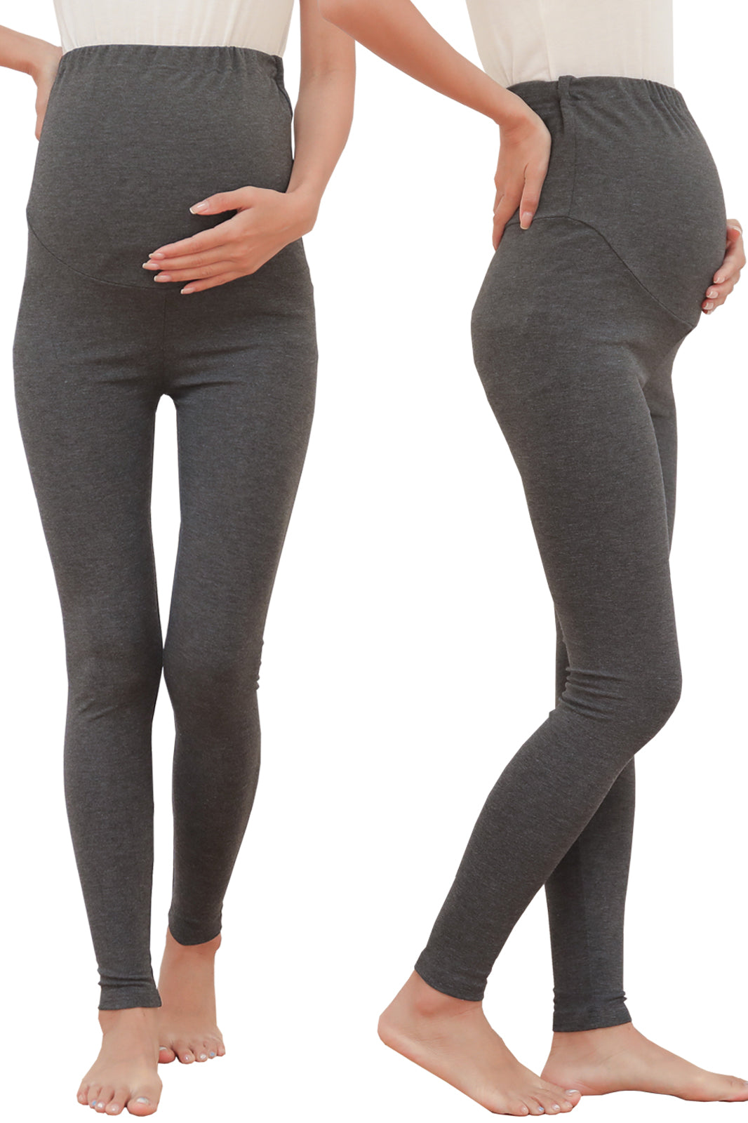 妊婦さんのための締め付けなしマタニティレギンス 産後でも履けるウエストゴム調節仕様【肌触りが良いレーヨン素材 オールシーズン】