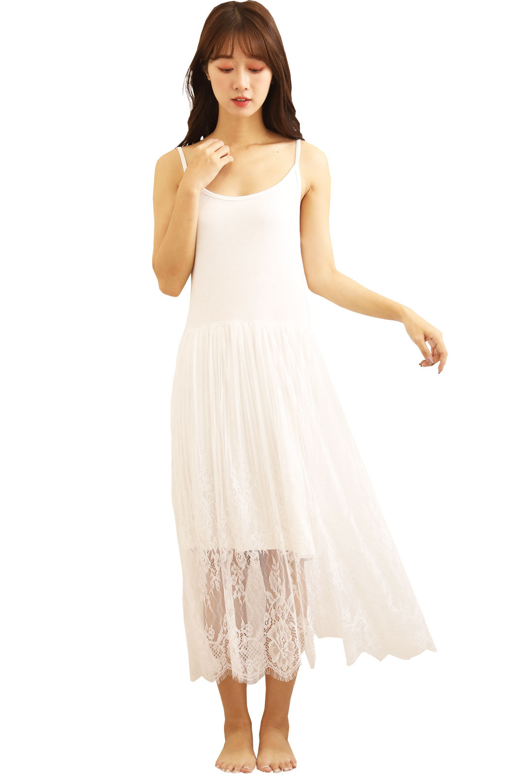 インナー ワンピース レース インナーワンピース 透け防止 ノースリーブ タンクトップ